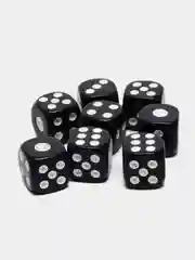 Черный кубики игральные 1,2 см