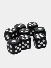 Черный кубики игральные 1,2 см