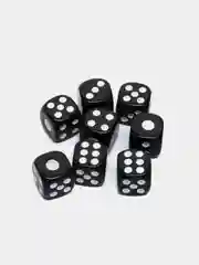 Черный кубики игральные 1,2 см