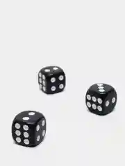 Черный кубики игральные 1,2 см