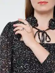 Серебряный кольцо с цепочкой и крестом, двойное
