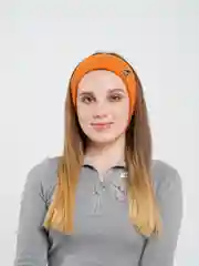 Оранжевый повязка вязаная на голову унисекс