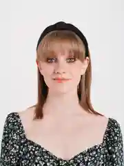Черный ободок-чалма, вельвет