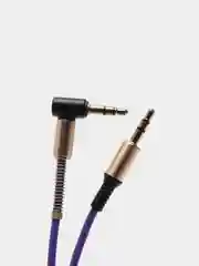 Аметистовый кабель AUX jack 3.5мм витой угловой аукс