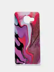 Пурпурный чехол Samsung Galaxy A3 2016 SM-A310 (Галакси А3 СМ-А310, силиконовый с мраморным рисунком
