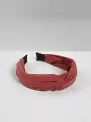 Коралловый меланж ободок с узелком