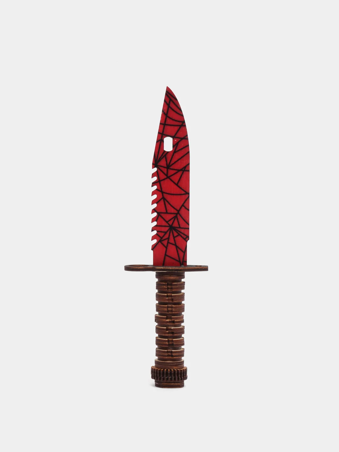 Алый штык-нож игрушечный Bayonet М9 "Кровавая паутина", деревянный, лак
