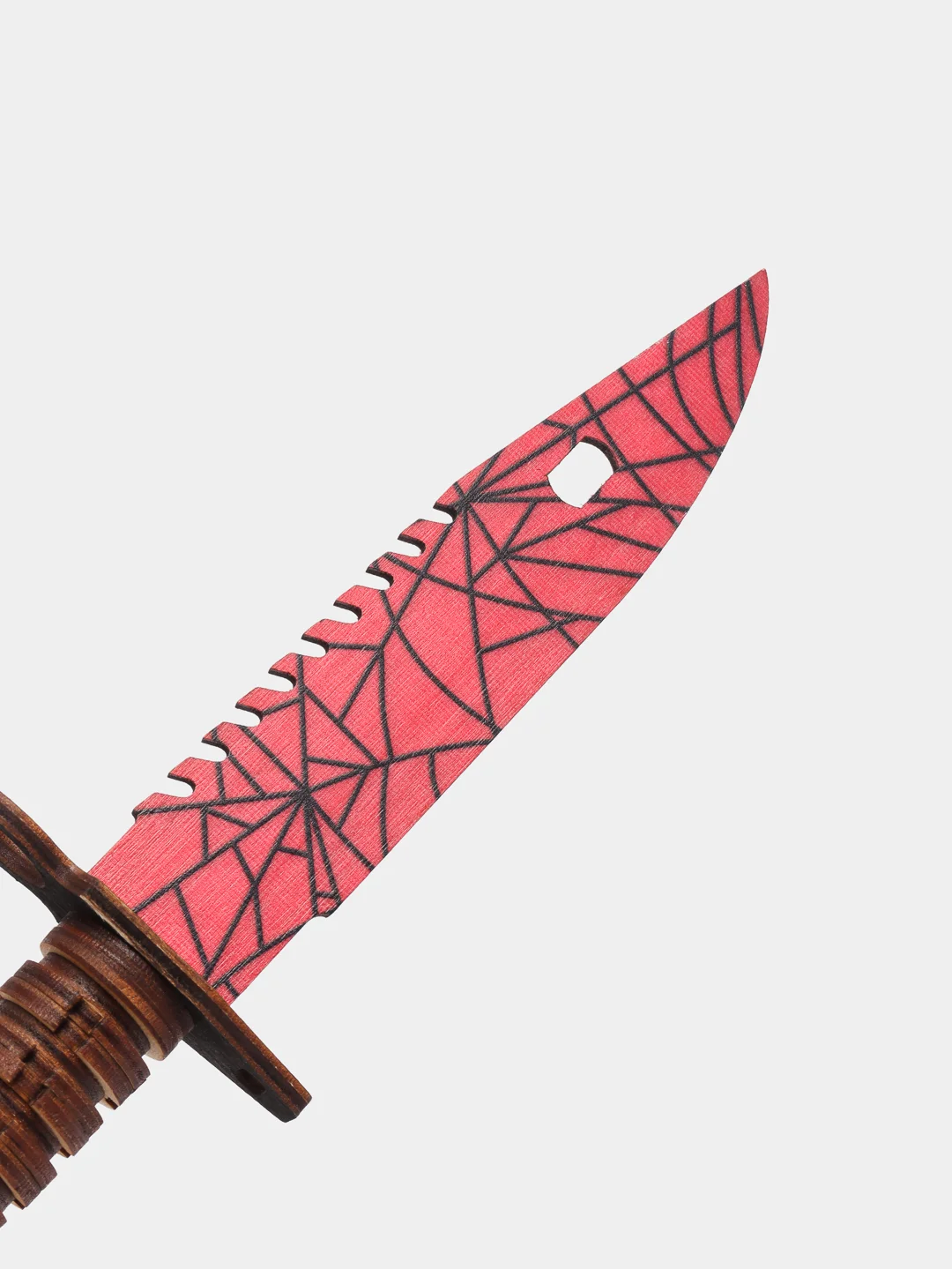 Алый штык-нож игрушечный Bayonet М9 "Кровавая паутина", деревянный, лак
