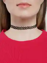 Чокер плетеный на шею черный, ожерелье, аксессуар кружевной