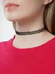 Чокер плетеный на шею черный, ожерелье, аксессуар кружевной