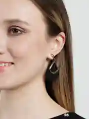 Черный серьги-подвески, деревянные