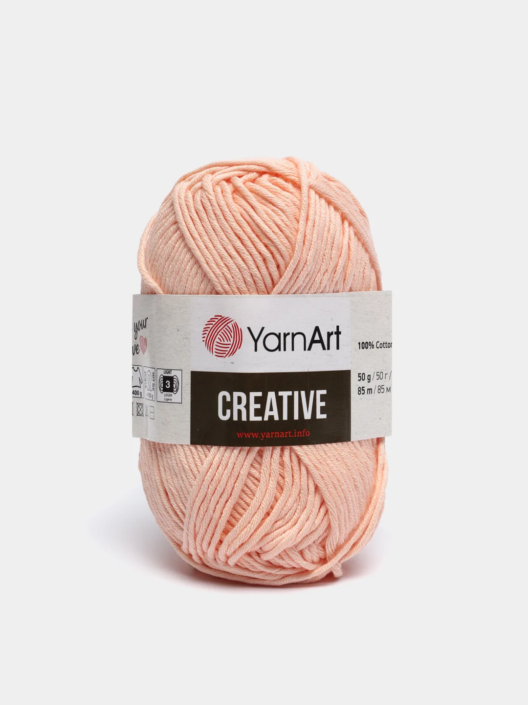 Пудровый пряжа YarnArt Creative, 50 г, 85 м, 100% хлопок