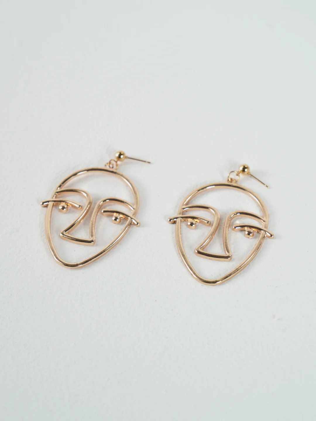 Золотой серьги абстрактные "Faces"