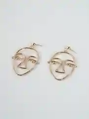 Золотой серьги абстрактные "Faces"