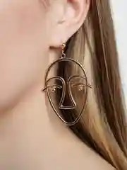 Золотой серьги абстрактные "Faces"