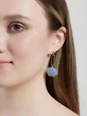 Голубой серьги пушистые