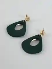 Зеленый серьги-подвески, деревянные