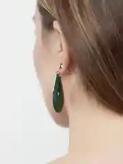Зеленый серьги-подвески, деревянные