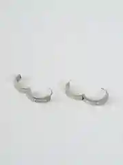 Серьги-кольца из нержавеющей стали с камнями Swarovski, 20 х 4 мм, в бархатном мешочке