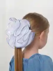 Синий школьный бант