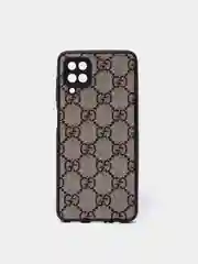 Бежевый чехол для Samsung A12/M12 под кожу силиконовый
