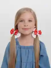 Красный бантики для волос на резинке, 2 шт