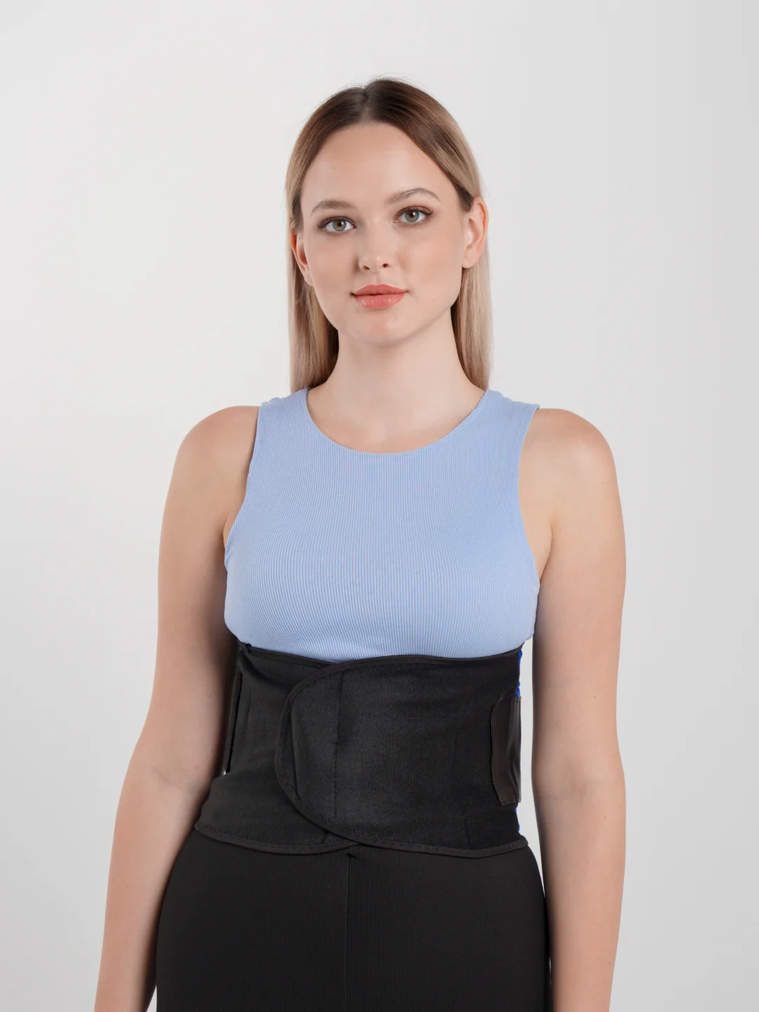 Синий утягивающий пояс-корсет из неопрена для похудения Hot Shapers Belt Power