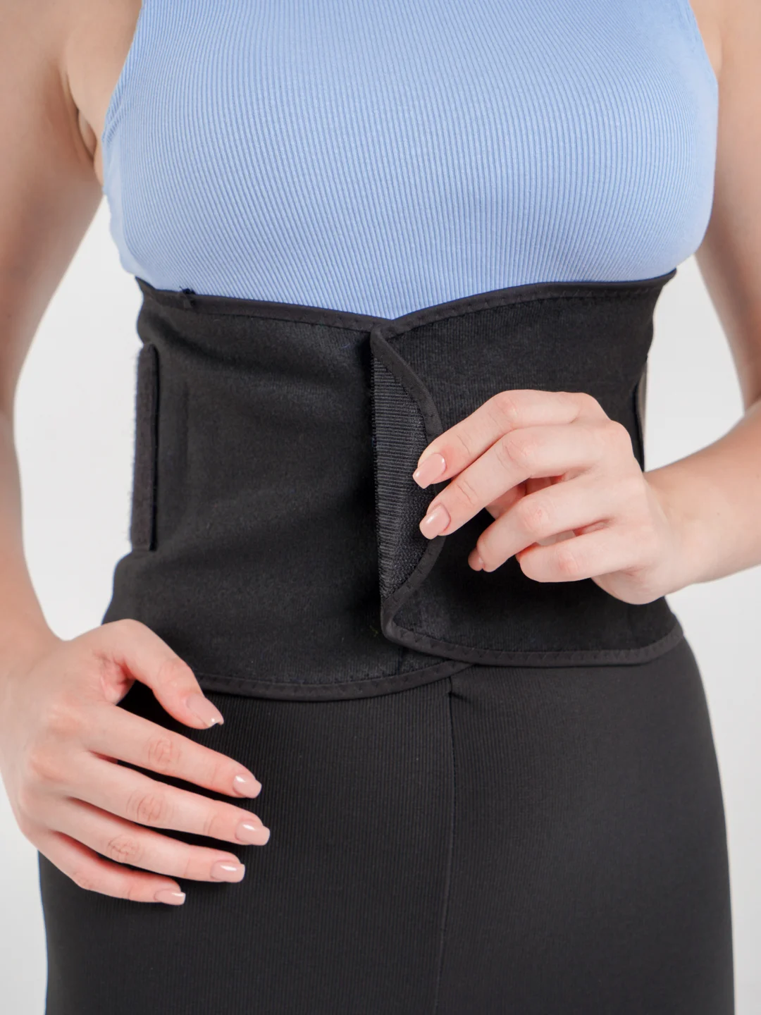 Синий утягивающий пояс-корсет из неопрена для похудения Hot Shapers Belt Power