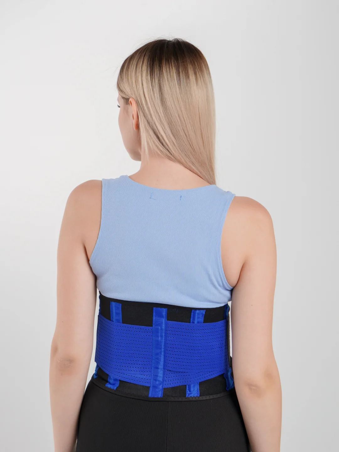 Синий утягивающий пояс-корсет из неопрена для похудения Hot Shapers Belt Power
