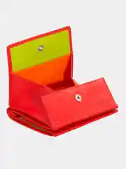 Красный итальянский цветной кожаный кошелек DuDuBags серии Flavio