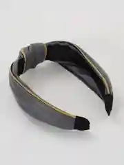 Серый ободок с узлом кожанный, цвета МИКС