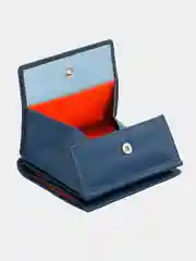 Темно-синий итальянский цветной кожаный кошелек DuDuBags серии Flavio