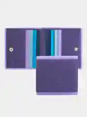 Фиолетовый итальянский цветной кожаный кошелек DuDuBags серии Flavio