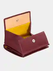 Бордовый итальянский цветной кожаный кошелек DuDuBags серии Flavio