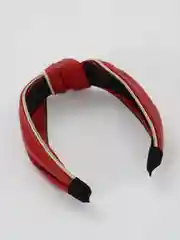 Бежевый ободок с узлом кожанный, цвета МИКС
