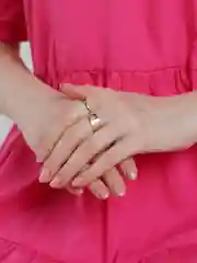 Золотой набор колец "Сердце"
