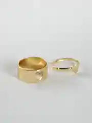 Золотой набор колец "Сердце"