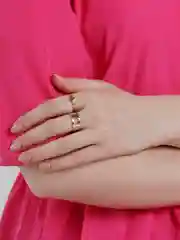 Золотой набор колец "Сердце"