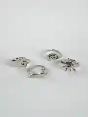 Белый набор колец женский, 4 штуки