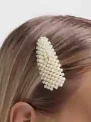 Белый заколки "Клик-клак", 2 штуки