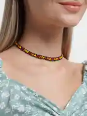 Рыжий чокер из бисера