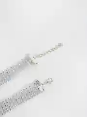 Серый меланж ожерелье с цепочкой на шею, из страз, стиль гот