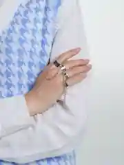 Серебряный кольца с цепью one size