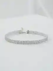 Серебряный чокер-ожерелье на шею с искусственными камнями