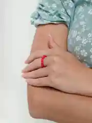 Фуксия кольцо из бисера, цветное