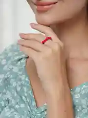 Фуксия кольцо из бисера, цветное