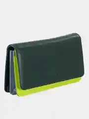 Зеленый итальянский женский кожаный кошелек DuDuBags серии Canarie