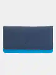 Голубой итальянский женский кожаный кошелек DuDuBags серии Canarie