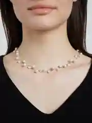 Серебряный чокер-ожерелье на шею с жемчугом