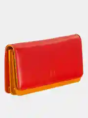 Красный итальянский женский кожаный кошелек DuDuBags серии Canarie